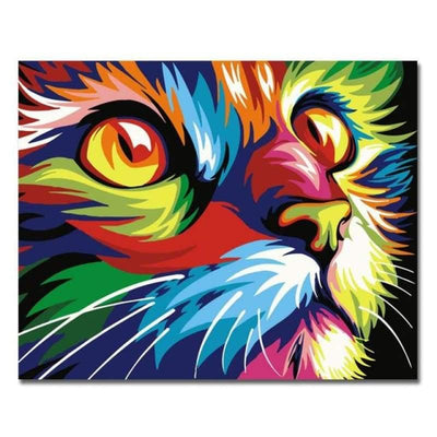 paint by numbers kit Coloured Cat - Custom paint by number