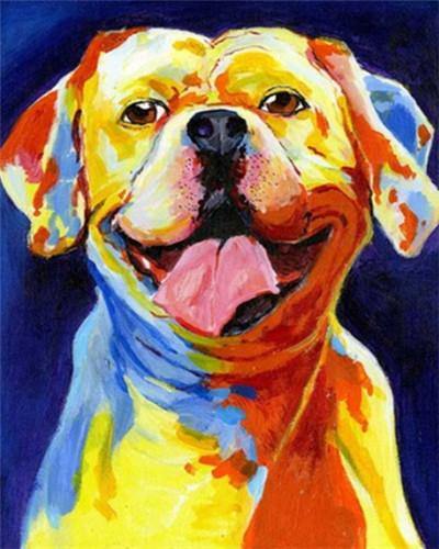paint by numbers kit Coloured Dogs 4 - Custom paint by number