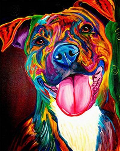 paint by numbers kit Coloured Staffy - Custom paint by number