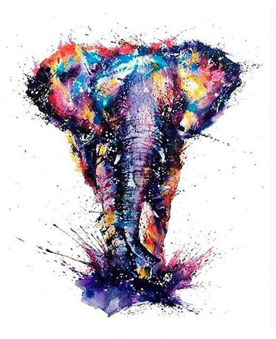 paint by numbers kit Colourful Elephant 2 - Custom paint by number