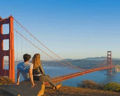 paint by numbers kit Couple In Golden Gate Bridges - Custom paint by number