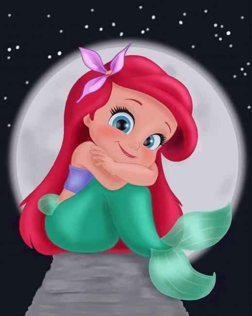 paint by numbers kit Cute Little Ariel