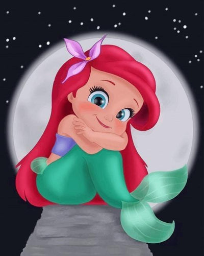 paint by numbers kit Cute Little Ariel - Custom paint by number