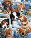 paint by numbers kit Dog family 3 - Custom paint by number