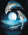 paint by numbers kit Dolphin At Moon - Custom paint by number