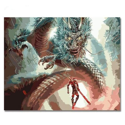 paint by numbers kit Dragon Fight - Custom paint by number