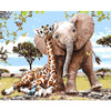 paint by numbers kit Elephant and giraffe - Custom paint by number