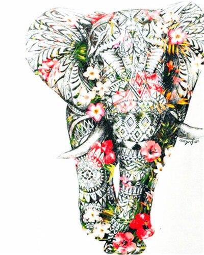 paint by numbers kit Elephant Colourful 7 - Custom paint by number
