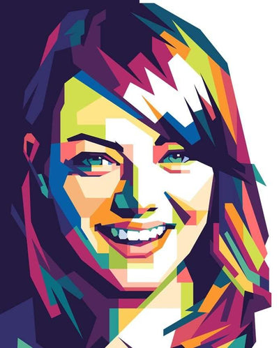paint by numbers kit Emma Stone On Pop Arts - Custom paint by number