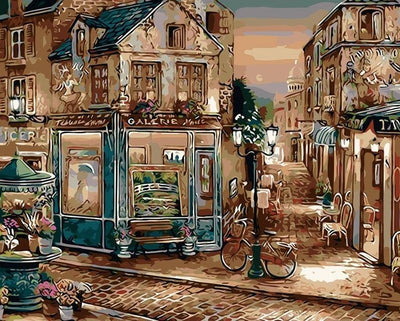 paint by numbers kit Europe Coffee Shop Artwork - Custom paint by number