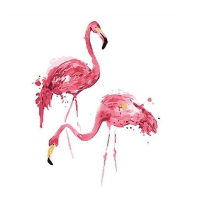 paint by numbers kit Flamingo Stroll - Custom paint by number