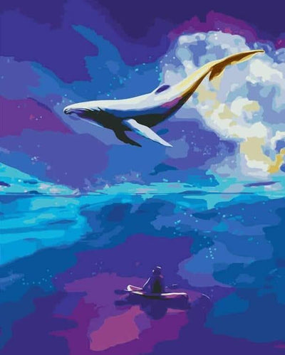 paint by numbers kit Flying Whale In The Sky - Custom paint by number
