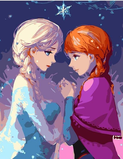 paint by numbers kit Frozen elsa and anna - Custom paint by number