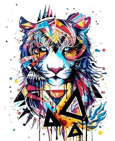 paint by numbers kit Geometric Tiger - Custom paint by number