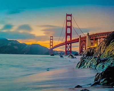 paint by numbers kit Golden Gate Bridge San Francisco - Custom paint by number