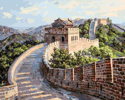 paint by numbers kit Great Wall of China - Custom paint by number
