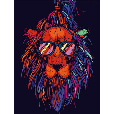 paint by numbers kit Hipster Lion - Custom paint by number