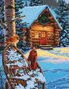 paint by numbers kit House on a Frozen Forest - Custom paint by number