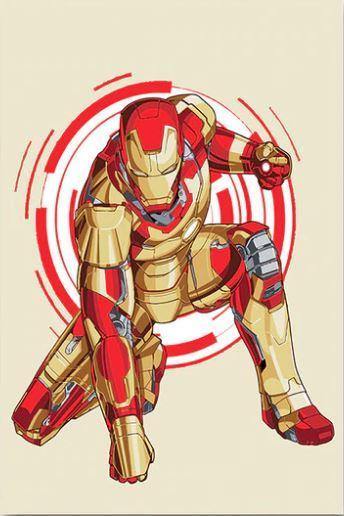 paint by numbers kit Iron man gold - Custom paint by number
