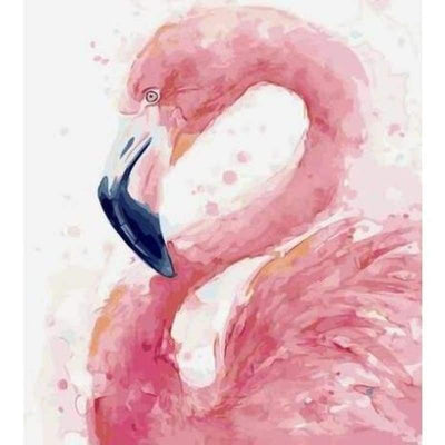 paint by numbers kit Lonely Flamingo - Custom paint by number