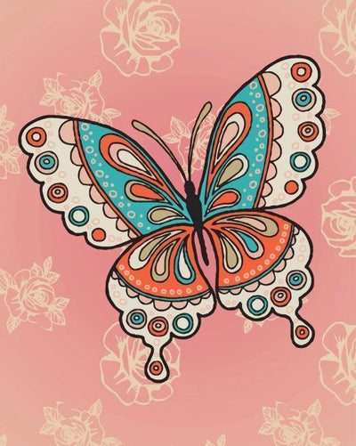 paint by numbers kit Mandala Butterfly - Custom paint by number