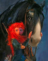 paint by numbers kit Merida And Black Horse - Custom paint by number