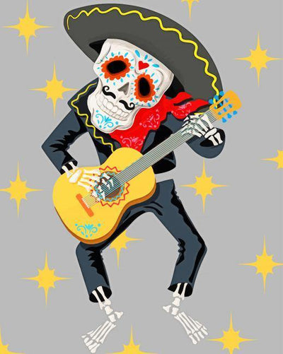 paint by numbers kit Mexican Skull - Custom paint by number