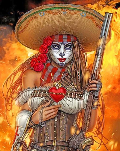 paint by numbers kit Mexican Sugar Woman - Custom paint by number