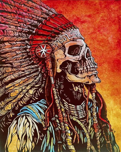 paint by numbers kit Native American Skull - Custom paint by number