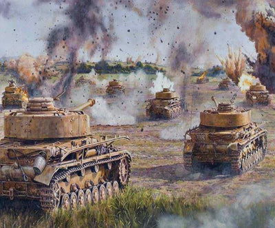 paint by numbers kit Panzer in War - Custom paint by number