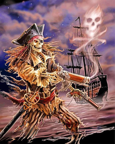 paint by numbers kit Pirate Skull - Custom paint by number