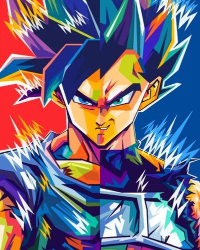 paint by numbers kit Powerful Goku Pop Art - Custom paint by number