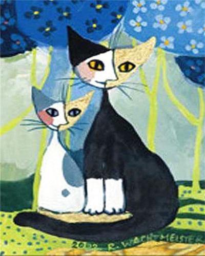 paint by numbers kit Quirky cats series 4 - Custom paint by number
