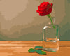paint by numbers kit Red Rose in a Glass bottle - Custom paint by number