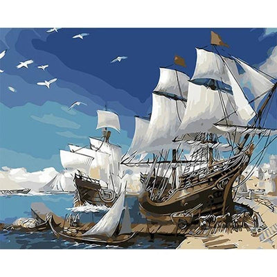 paint by numbers kit Ships Galleons 32 - Custom paint by number