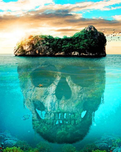 paint by numbers kit Skull Islands - Custom paint by number