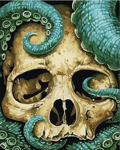 paint by numbers kit Skull Octopus - Custom paint by number