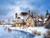 paint by numbers kit Snowy Town 2 - Custom paint by number