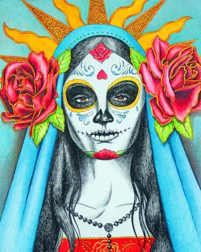 paint by numbers kit Sugar Skull Woman - Custom paint by number