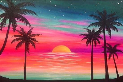 paint by numbers kit Summer Beach Sunset - Custom paint by number