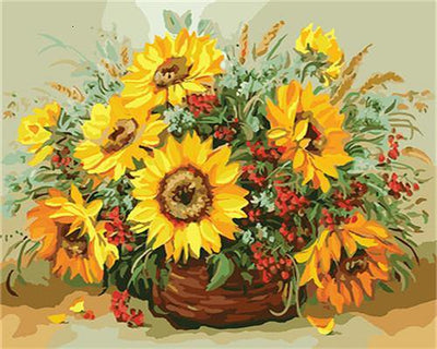 paint by numbers kit Sunflowers 11 - Custom paint by number