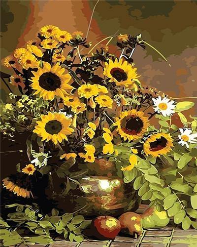 paint by numbers kit Sunflowers 14 - Custom paint by number