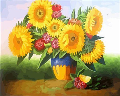 paint by numbers kit Sunflowers 7 - Custom paint by number