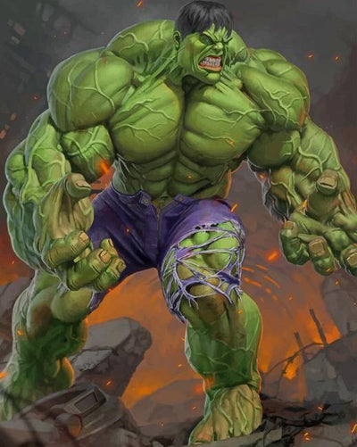 paint by numbers kit Super Hero Hulk - Custom paint by number