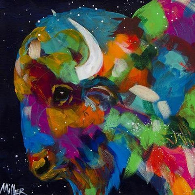 paint by numbers kit The colorful bull - Custom paint by number