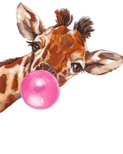 paint by numbers kit The Giraffe Bubble - Custom paint by number