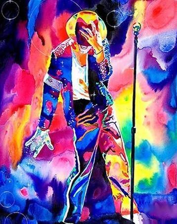 paint by numbers kit The multicolor Michael Jackson - Custom paint by number