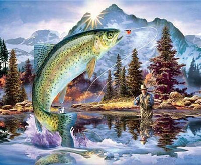paint by numbers kit Trout Fish - Custom paint by number