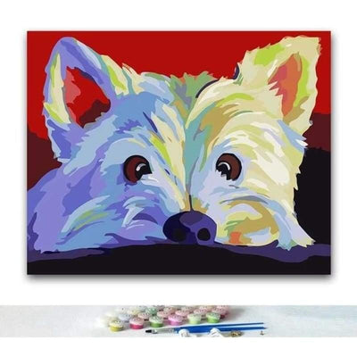 paint by numbers kit Westie Yorkshire Dog - Custom paint by number